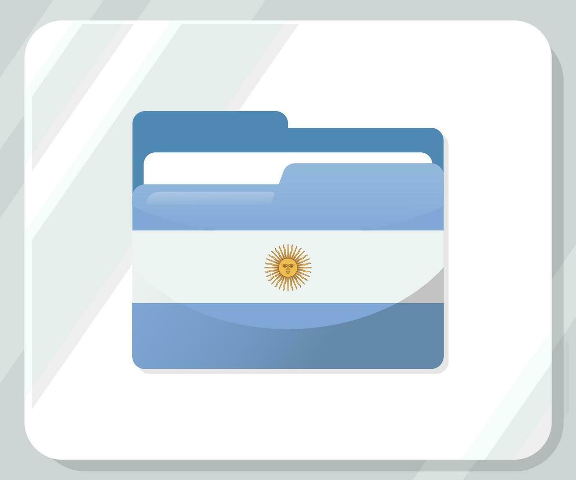 Argentinien glänzend Mappe Flagge Symbol vektor