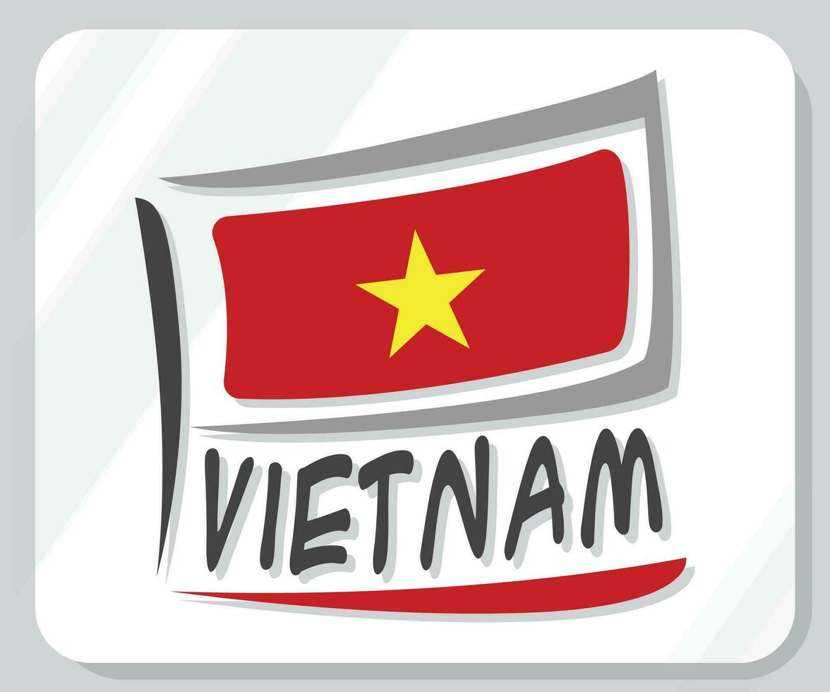 vietnam grafisk stolthet flagga ikon vektor