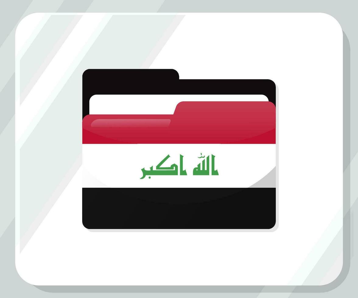 irak glansig mapp flagga ikon vektor
