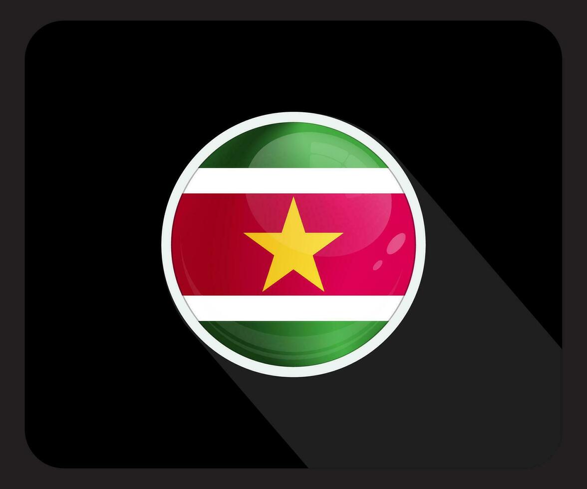 suriname glänzend Kreis Flagge Symbol vektor