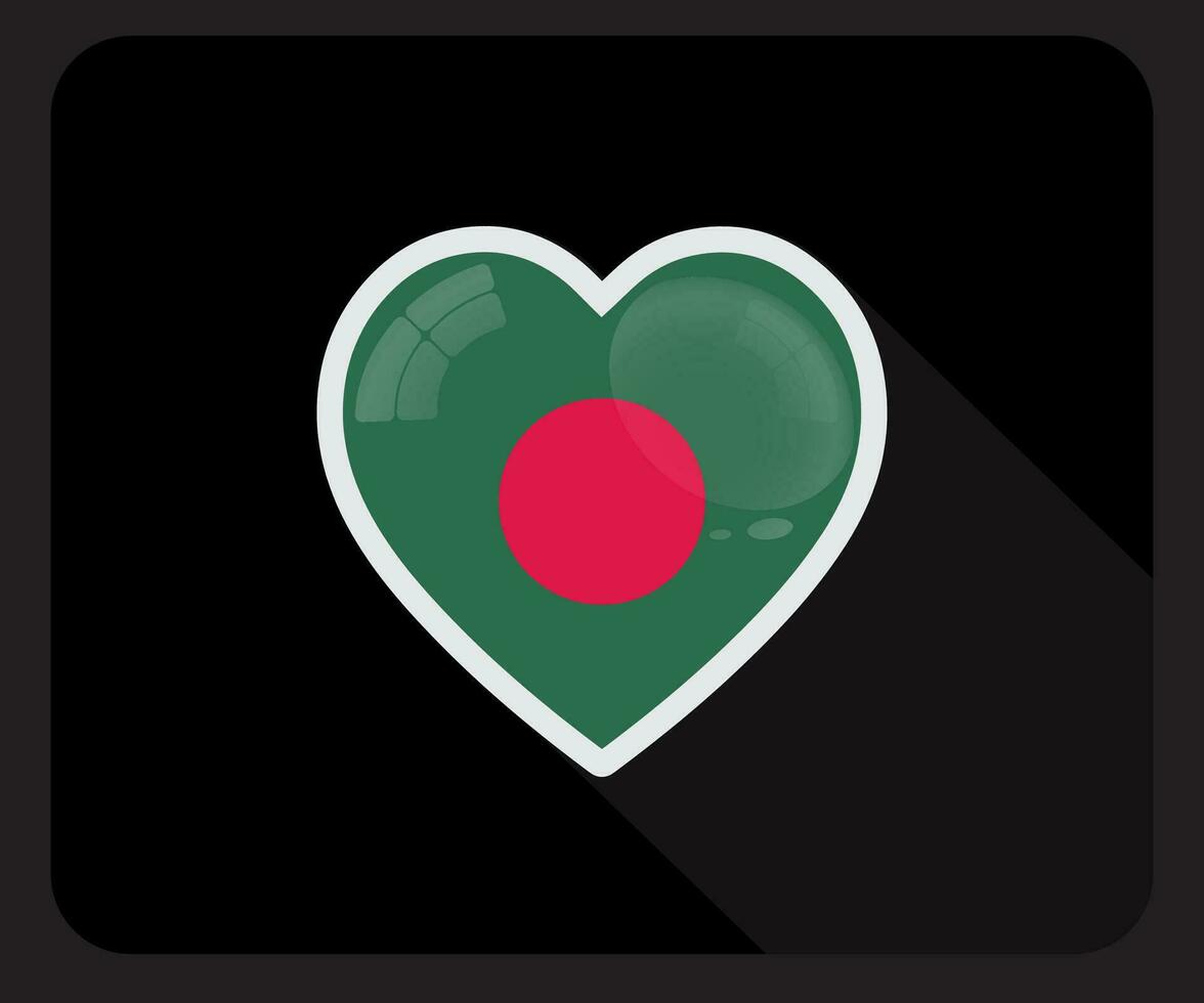 Bangladesch Liebe Stolz Flagge Symbol vektor