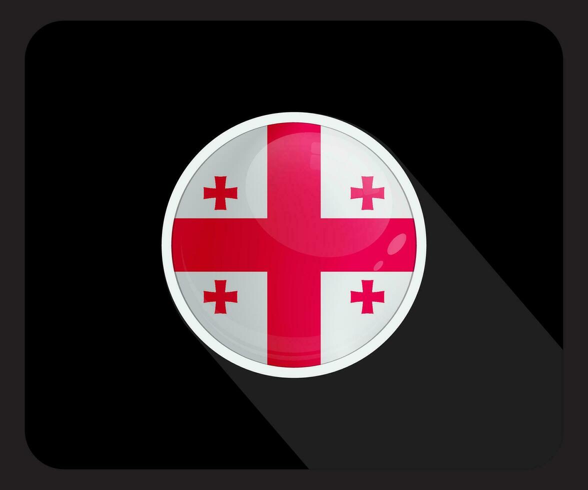 Georgia glänzend Kreis Flagge Symbol vektor