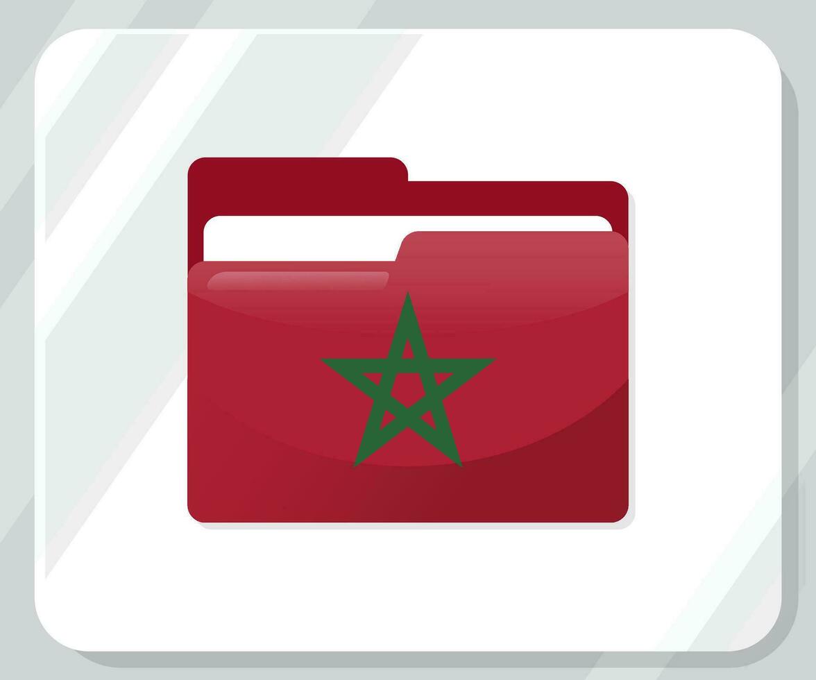 marocko glansig mapp flagga ikon vektor