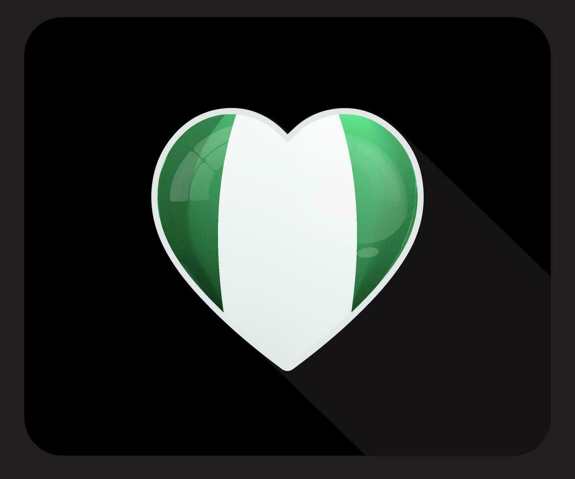 nigeria kärlek stolthet flagga ikon vektor