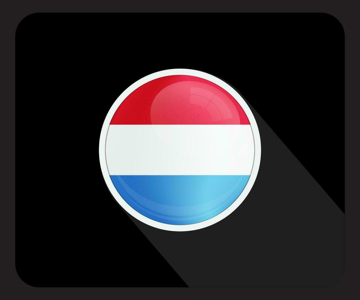 Luxemburg glänzend Kreis Flagge Symbol vektor