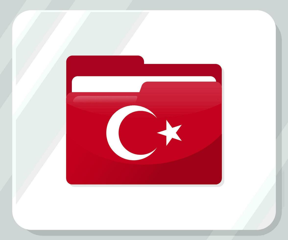 turkiye glänzend Mappe Flagge Symbol vektor