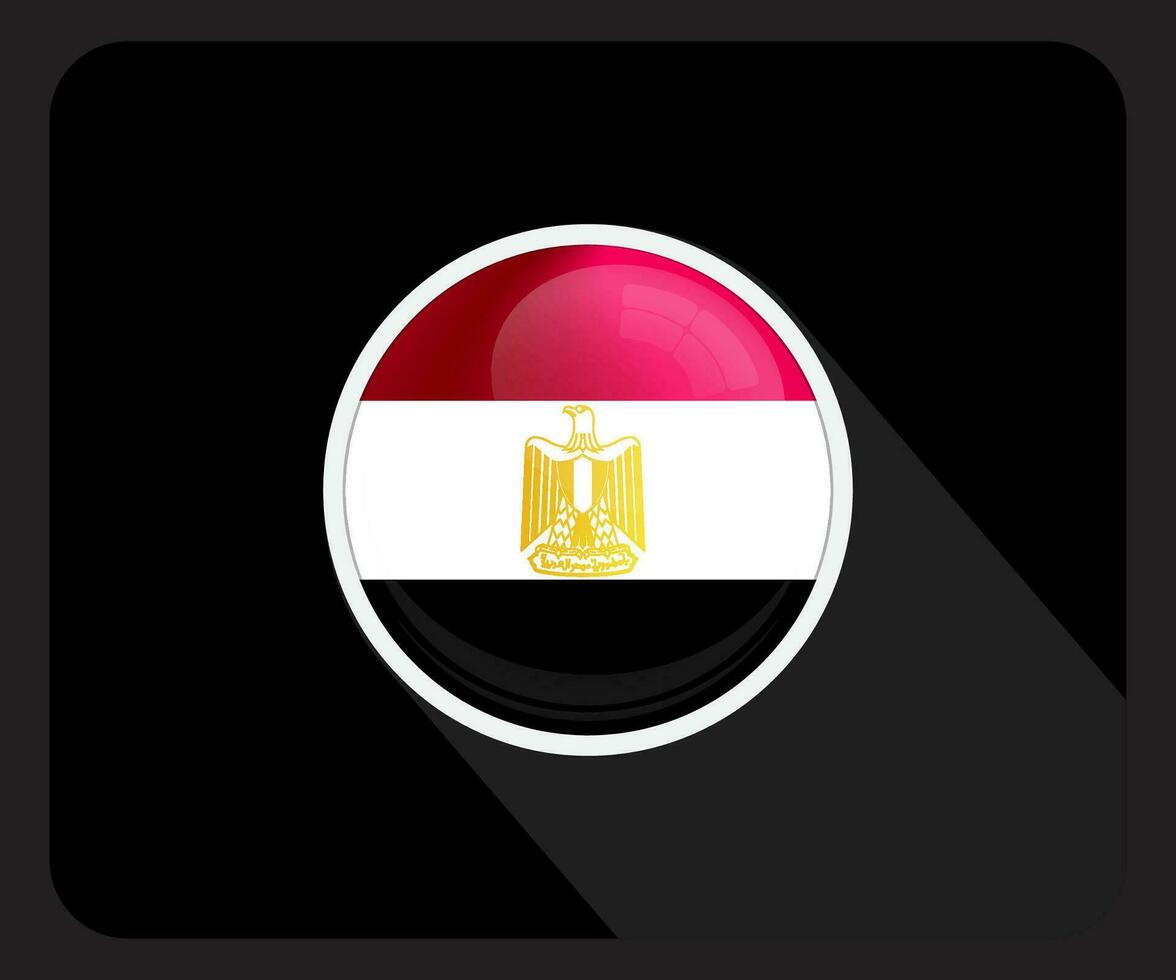 Ägypten glänzend Kreis Flagge Symbol vektor