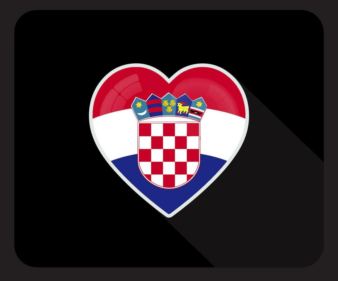 Kroatien Liebe Stolz Flagge Symbol vektor