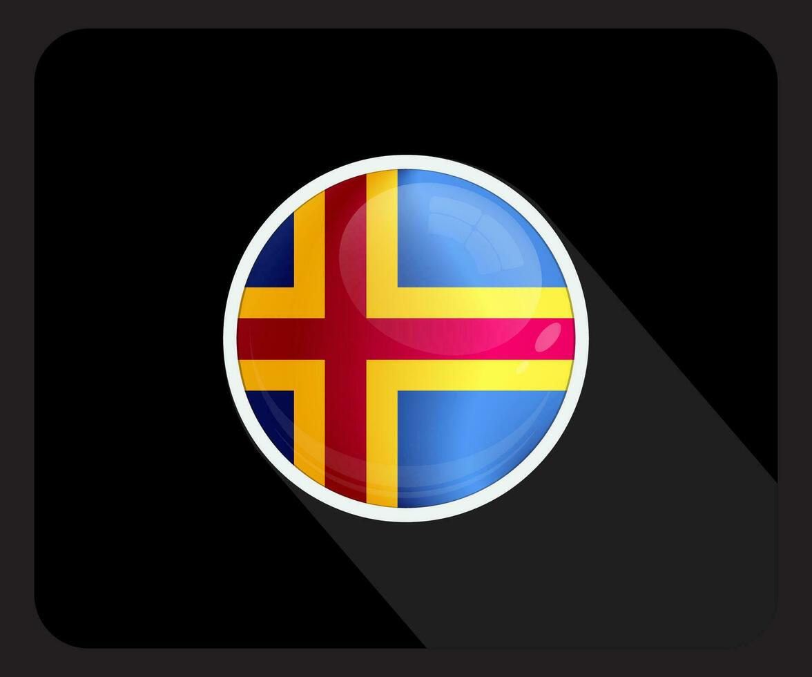 ett land glansig cirkel flagga ikon vektor