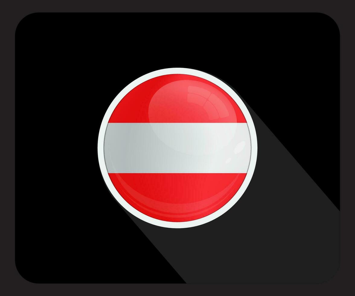 österrike glansig cirkel flagga ikon vektor