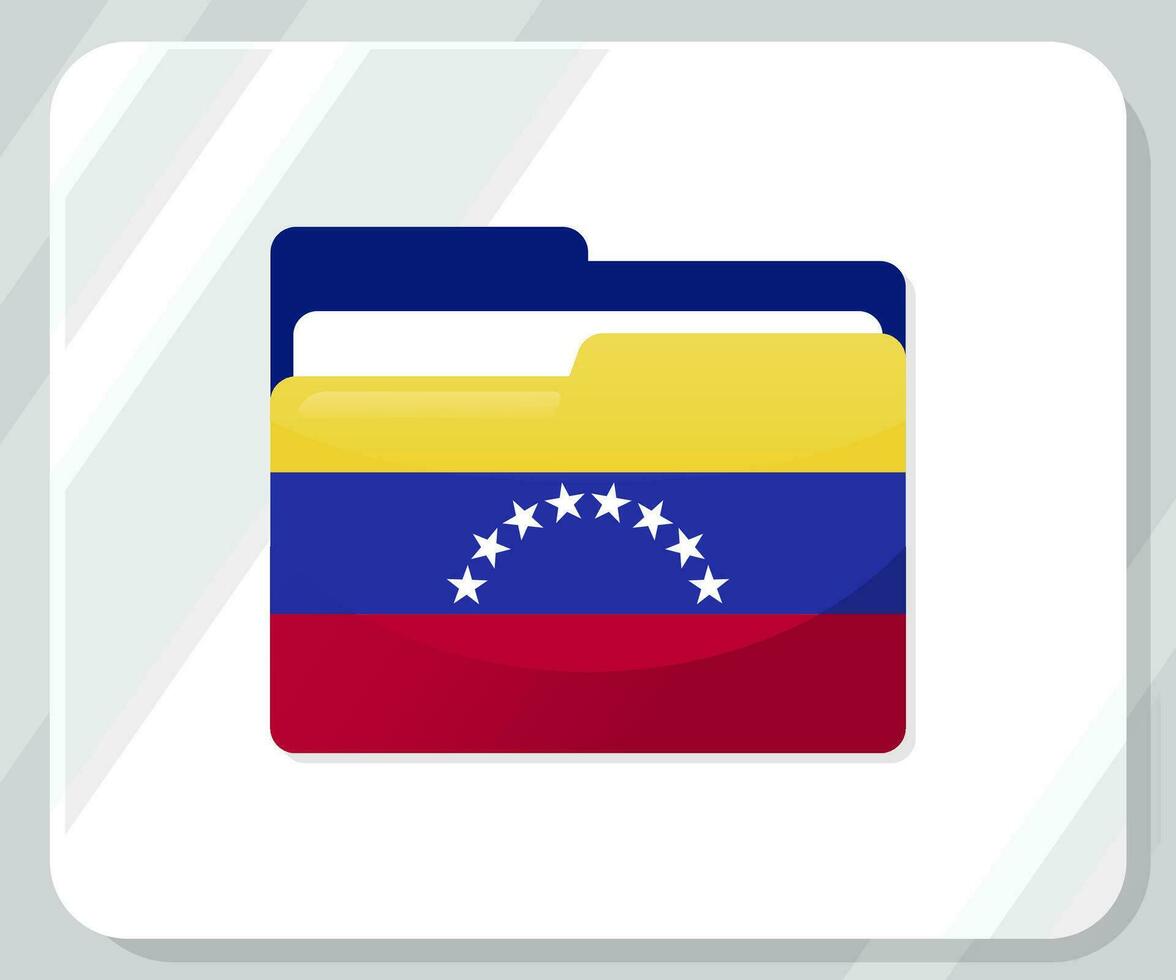 venezuela glansig mapp flagga ikon vektor