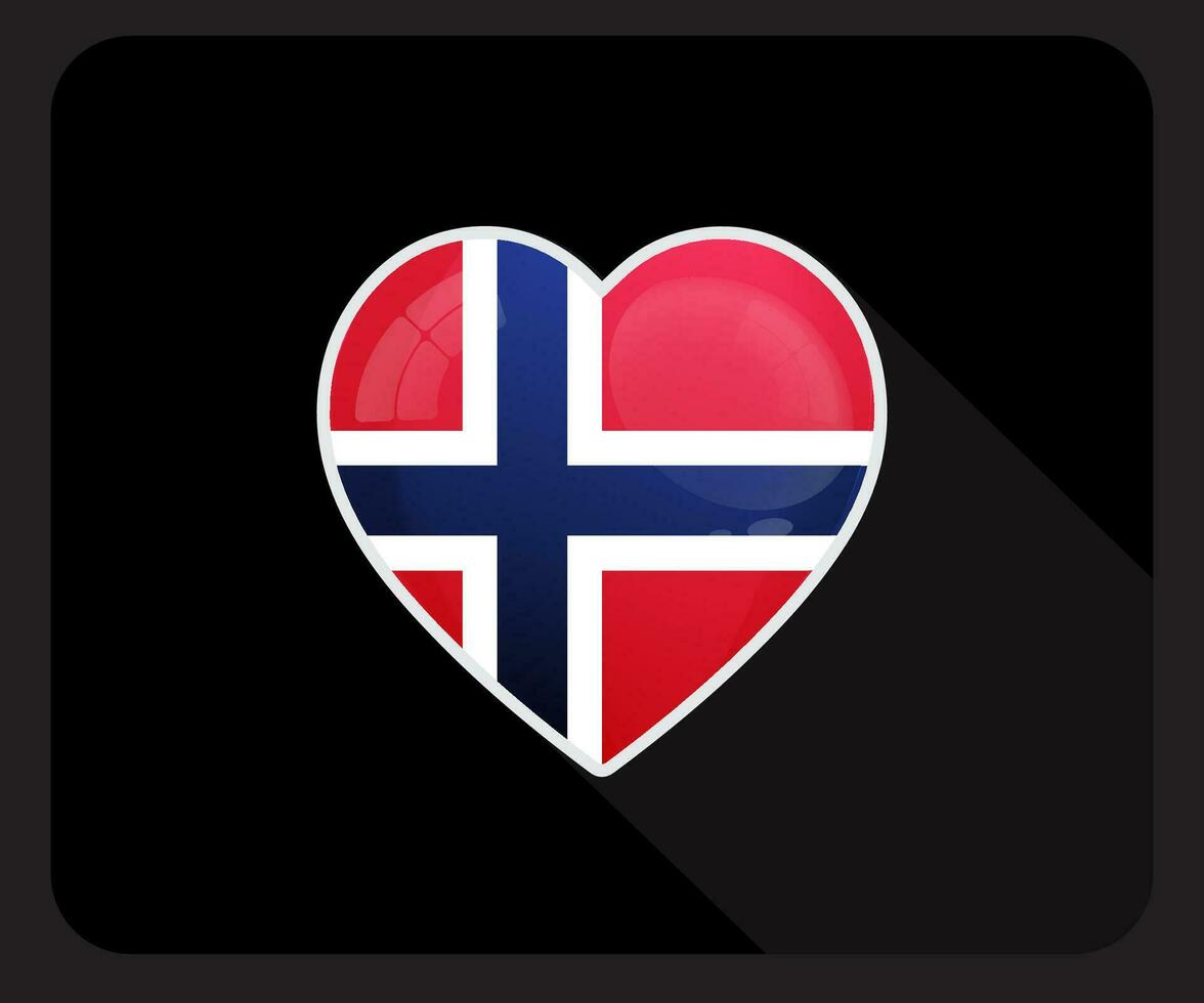 Norge kärlek stolthet flagga ikon vektor