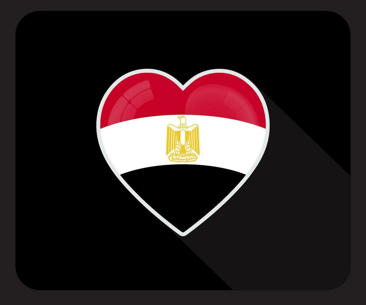 Ägypten Liebe Stolz Flagge Symbol vektor