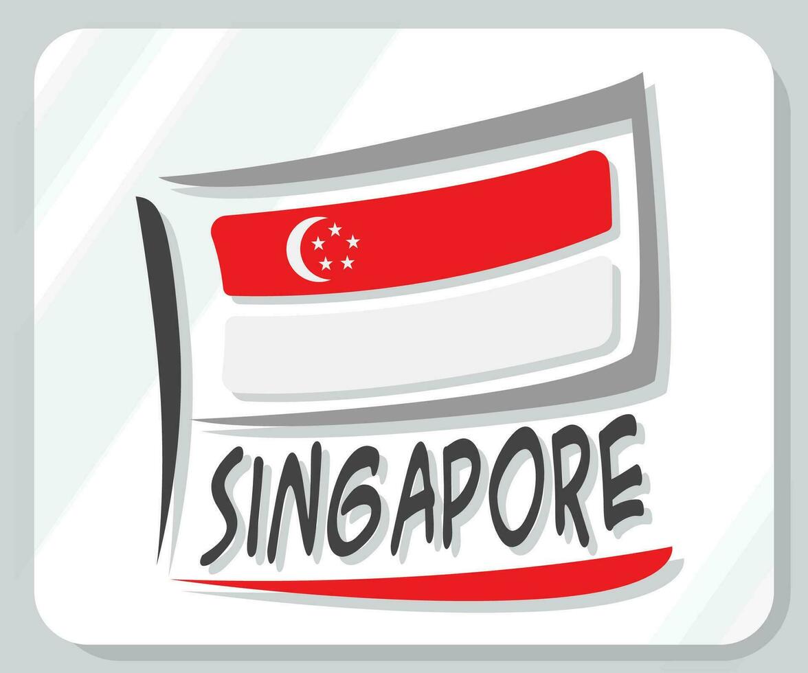 singapore grafisk stolthet flagga ikon vektor