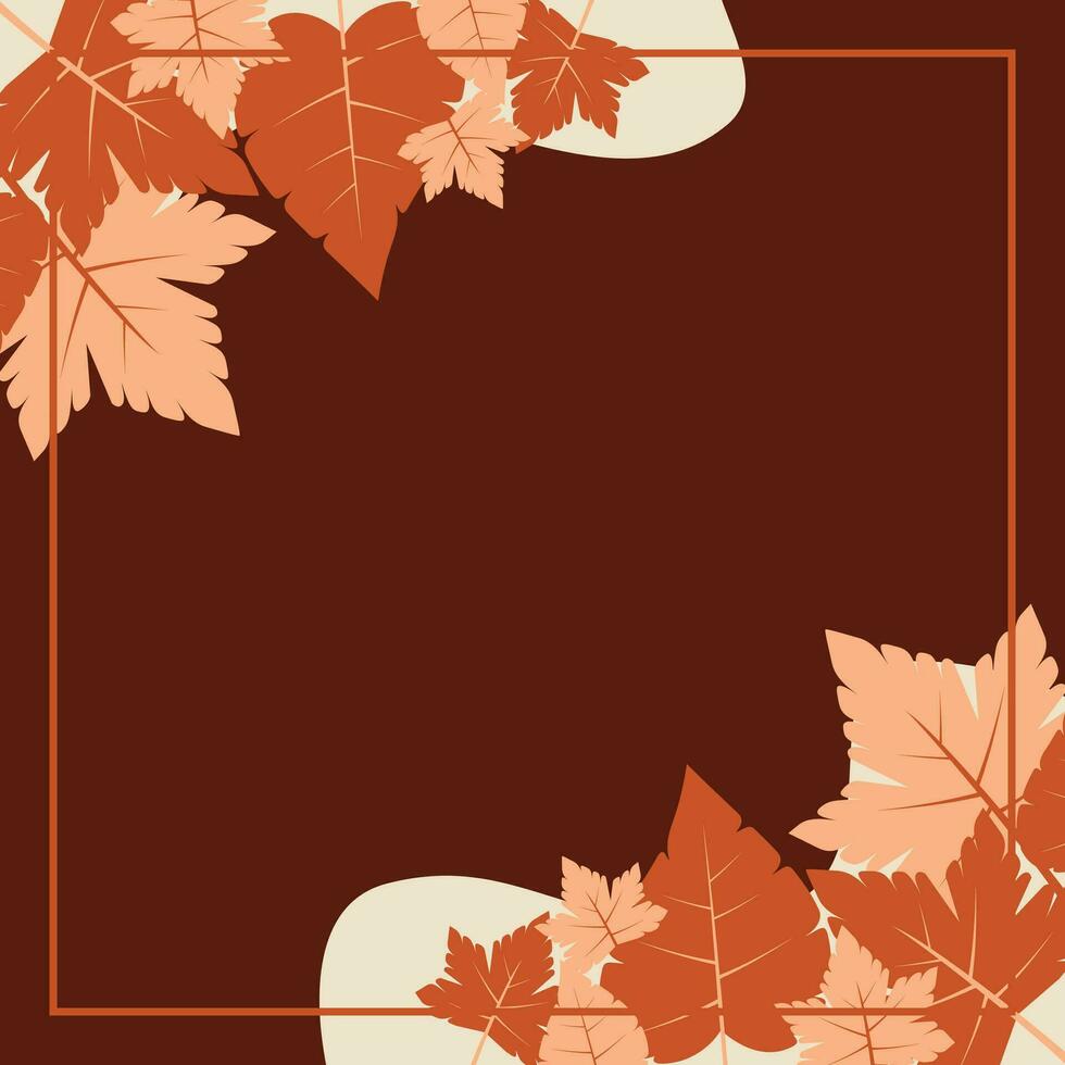Herbst, Frühling und Sommer- Hintergrund. schön Design mit Blatt Ornamente und leeren Raum zum Text. Vektor zum Gruß Karten, Sozial Medien, Flyer, Banner.