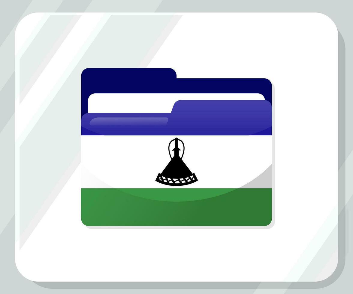 Lesotho glänzend Mappe Flagge Symbol vektor