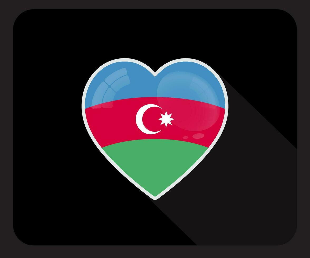 azerbaijan kärlek stolthet flagga ikon vektor