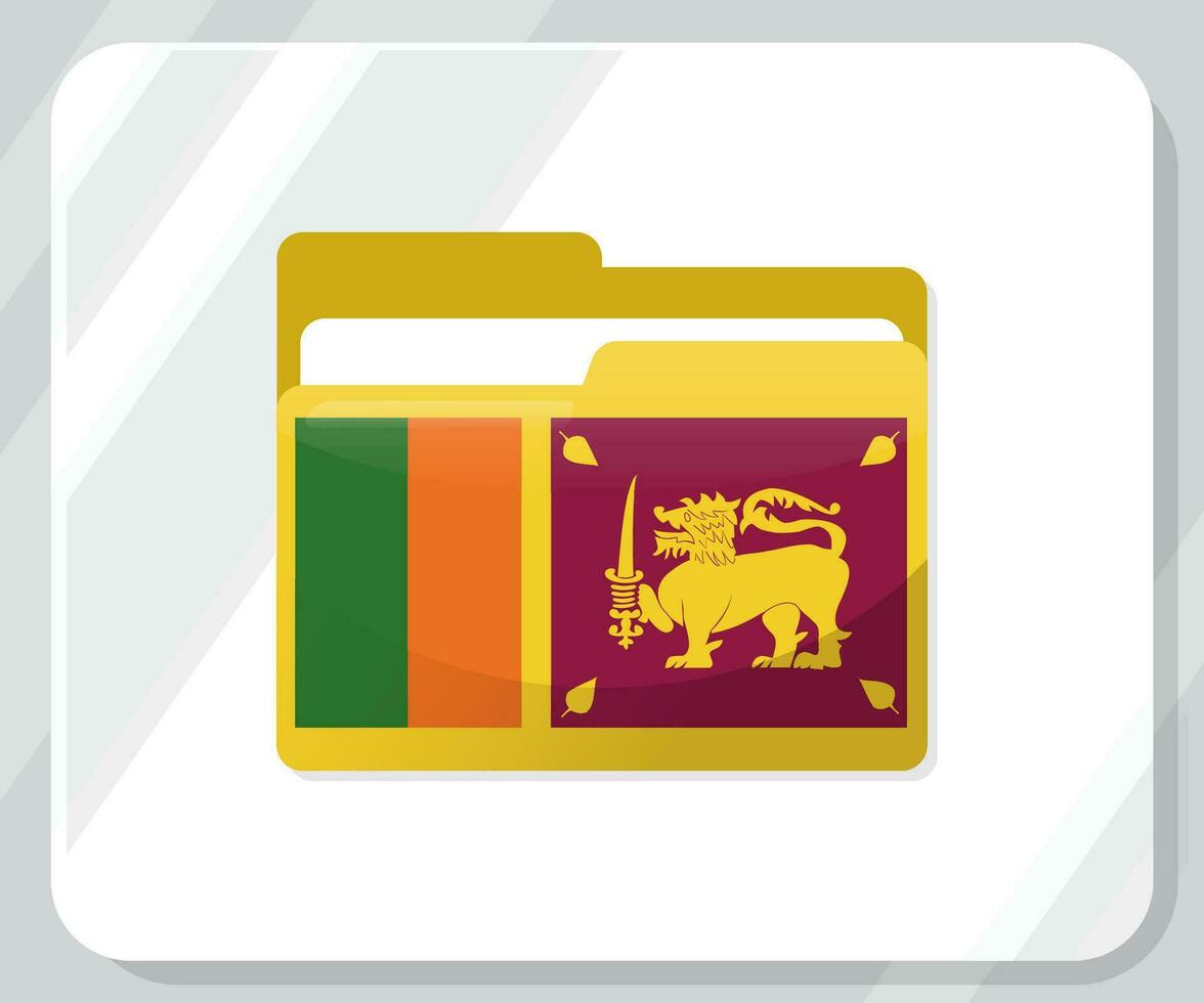 sri Lanka glänzend Mappe Flagge Symbol vektor