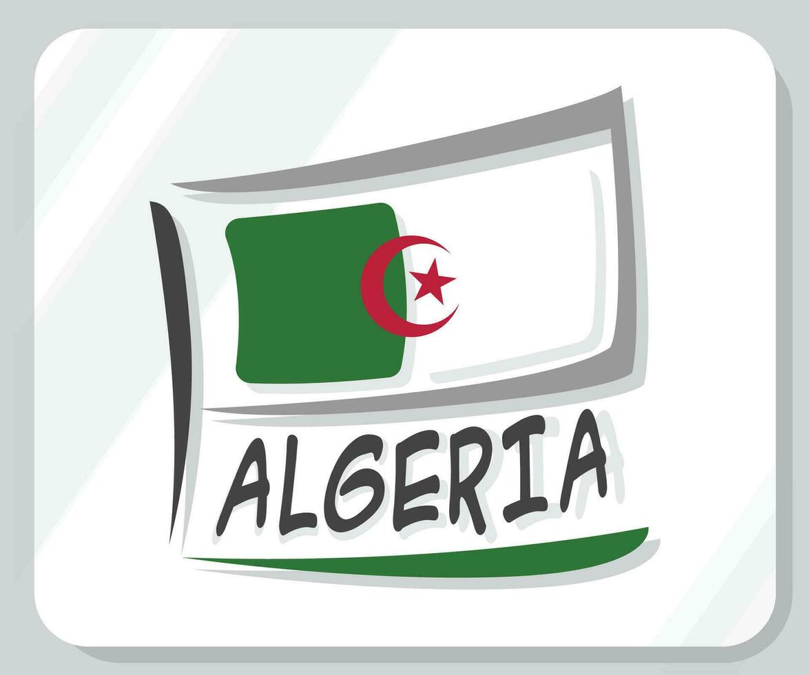 algeriet grafisk stolthet flagga ikon vektor