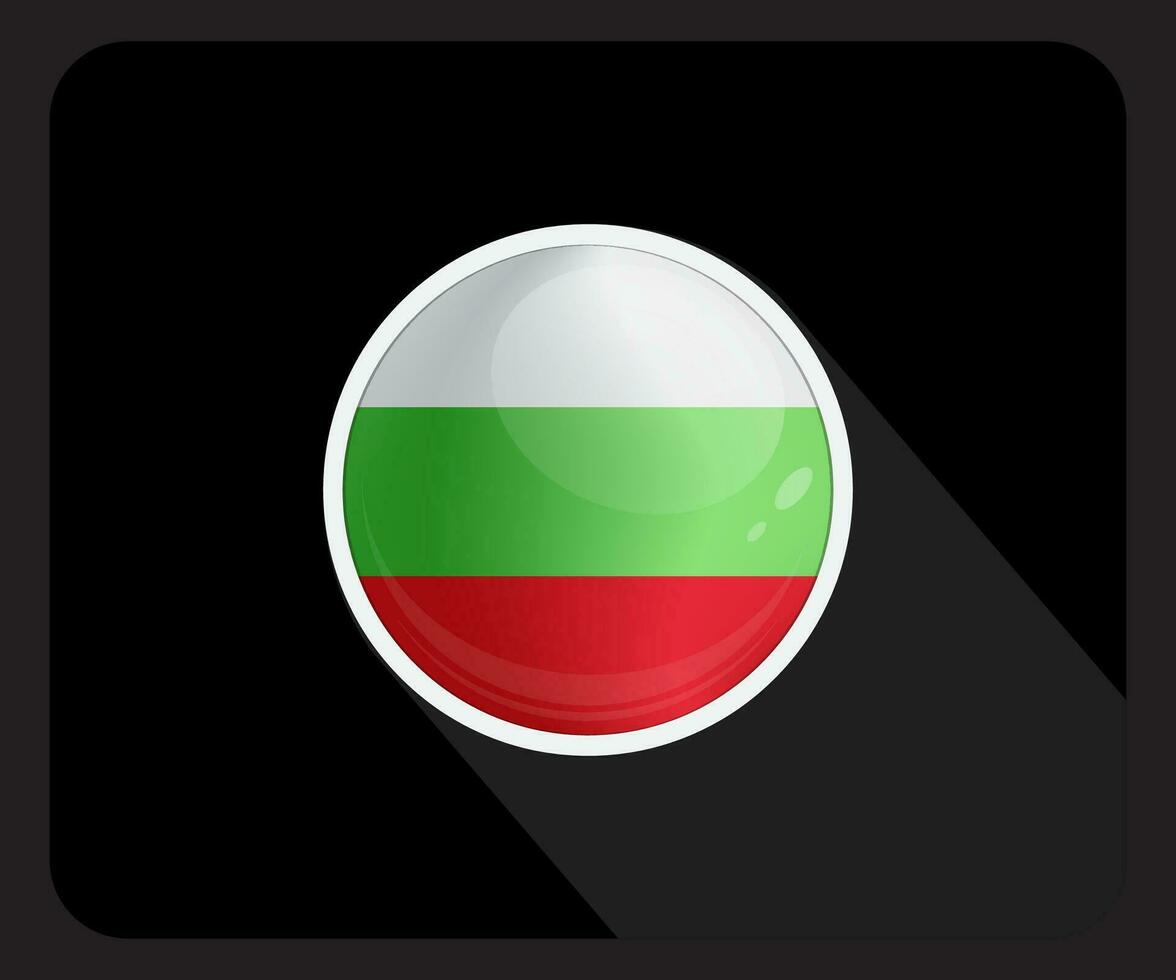 Bulgarien glänzend Kreis Flagge Symbol vektor
