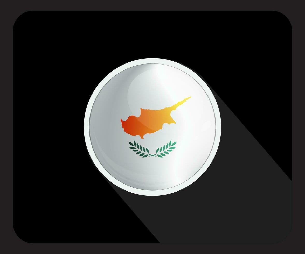 Zypern glänzend Kreis Flagge Symbol vektor