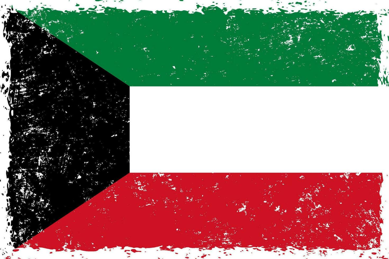 kuwait flagga grunge bedrövad stil vektor