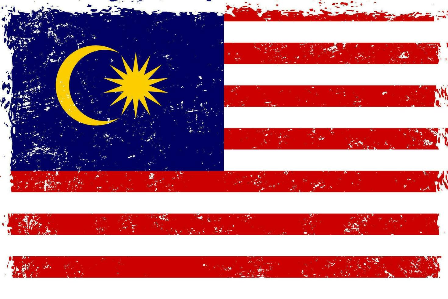 Malaysia Flagge Grunge betrübt Stil vektor