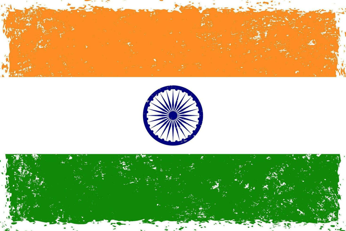 Indien flagga grunge bedrövad stil vektor