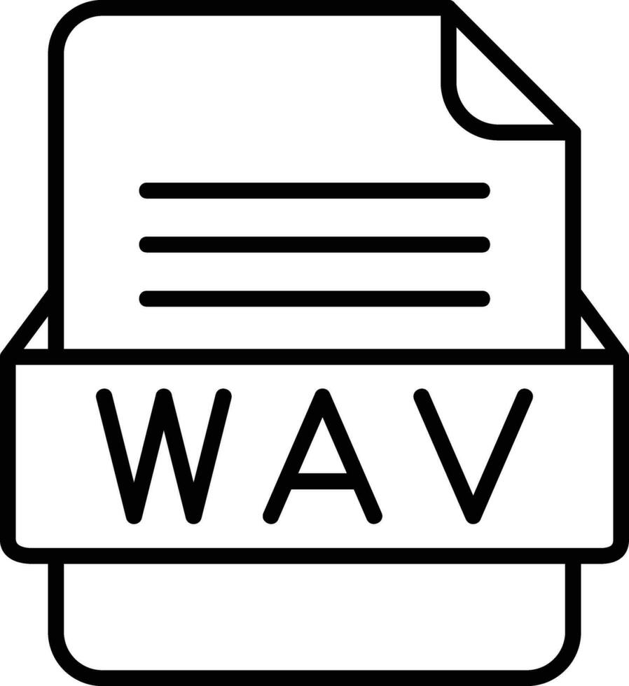 wAV fil formatera linje ikon vektor