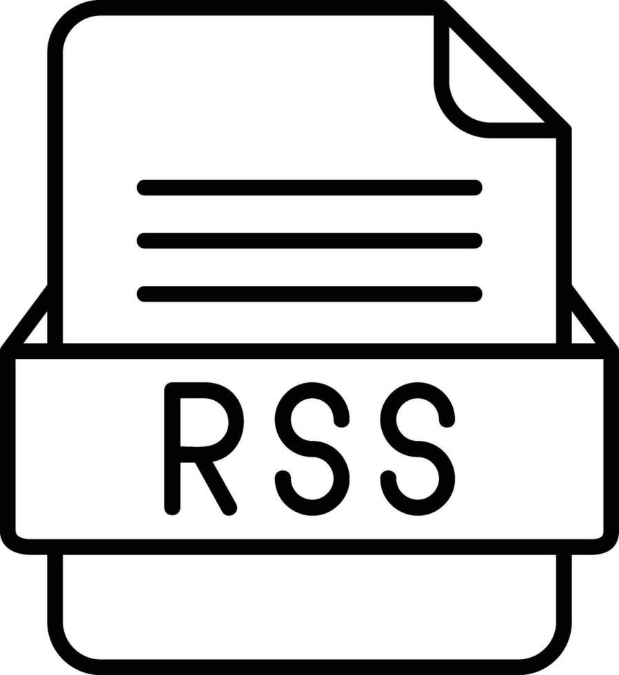 rss fil formatera linje ikon vektor