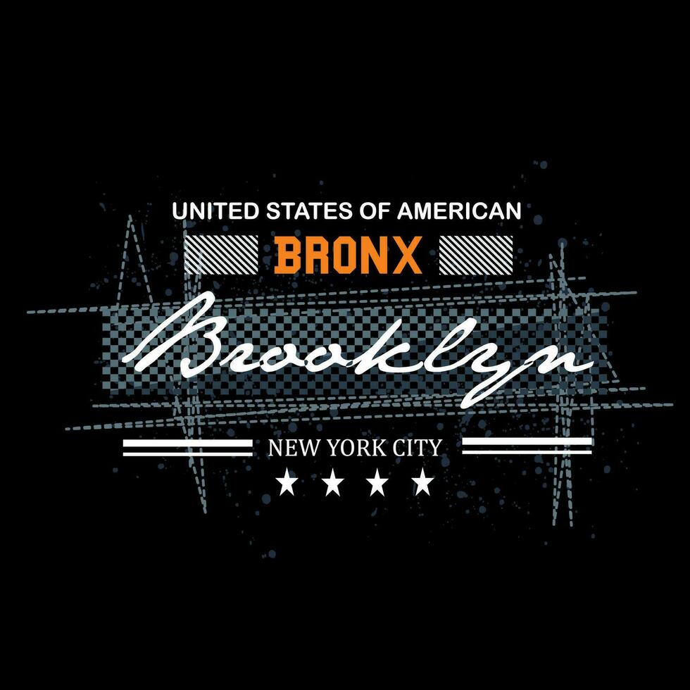 Brooklyn Slogan Tee Grafik Typografie zum drucken t Hemd Illustration Vektor Jahrgang Kunst