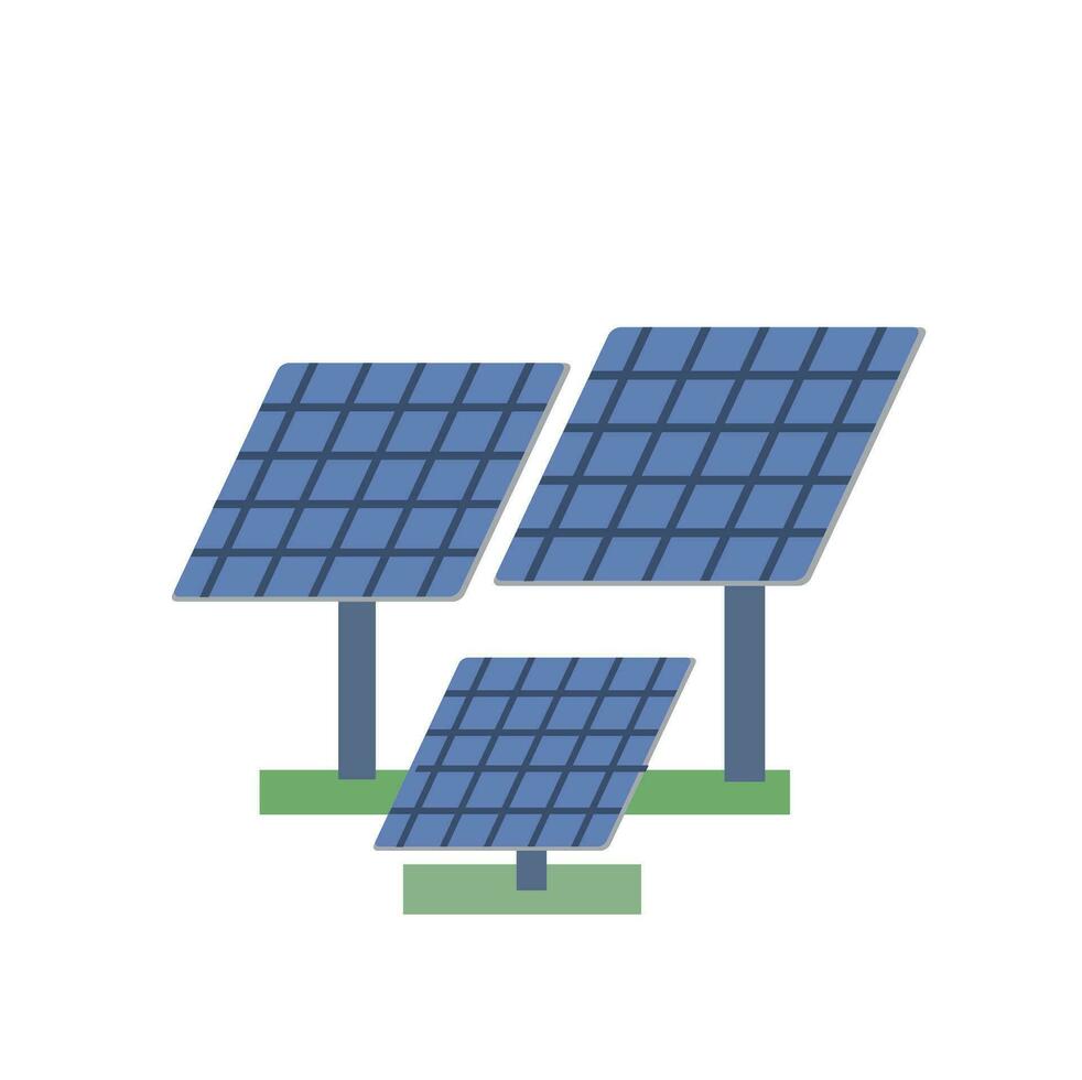 pv Tafel. Photovoltaik Tafeln. Grün Energie und verlängerbar Konzept. isoliert Vektor Illustration auf Weiß Hintergrund.
