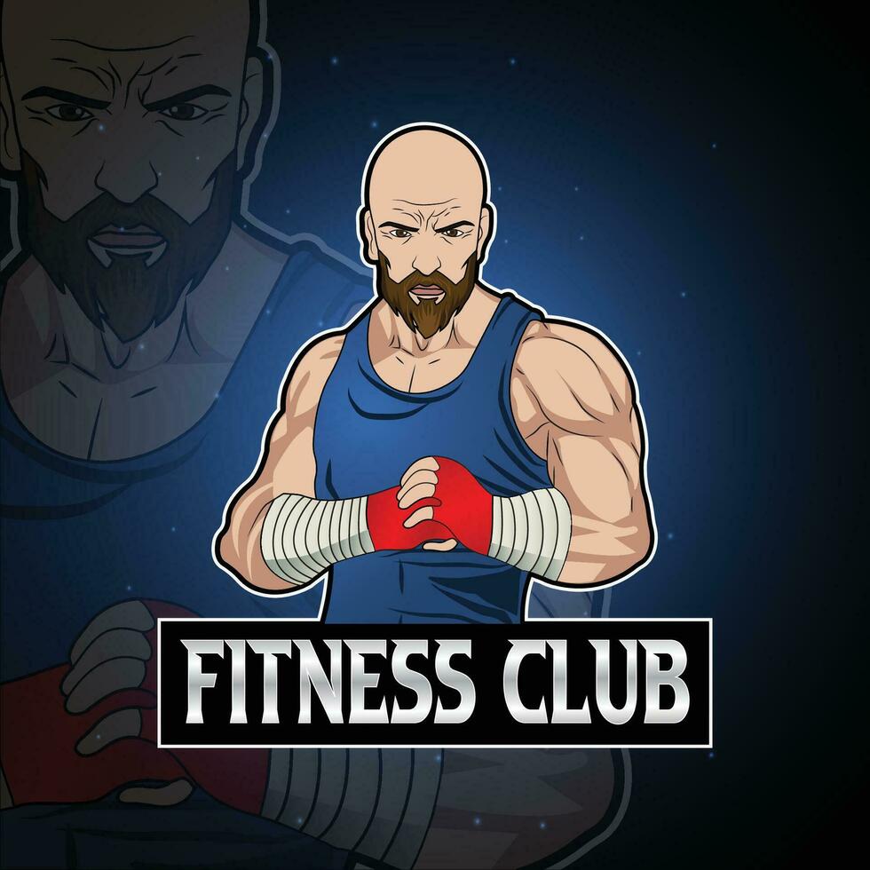 Fitness Vektor Maskottchen Logo Design