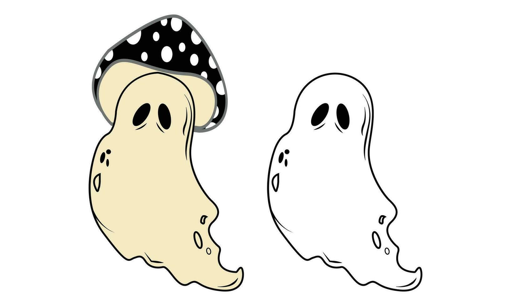halloween spöke grafisk klämma konst design, spöke illustration design. vektor