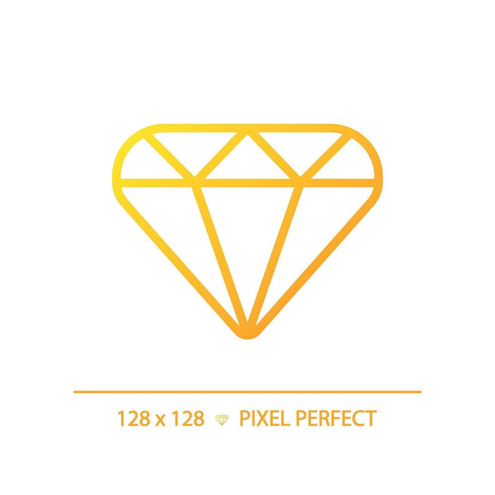 Diamant Pixel perfekt Gradient linear Vektor Symbol. perfekt Qualität von Kunde Service. vip Produkt Auswertung. dünn Linie Farbe Symbol. modern Stil Piktogramm. Vektor isoliert Gliederung Zeichnung