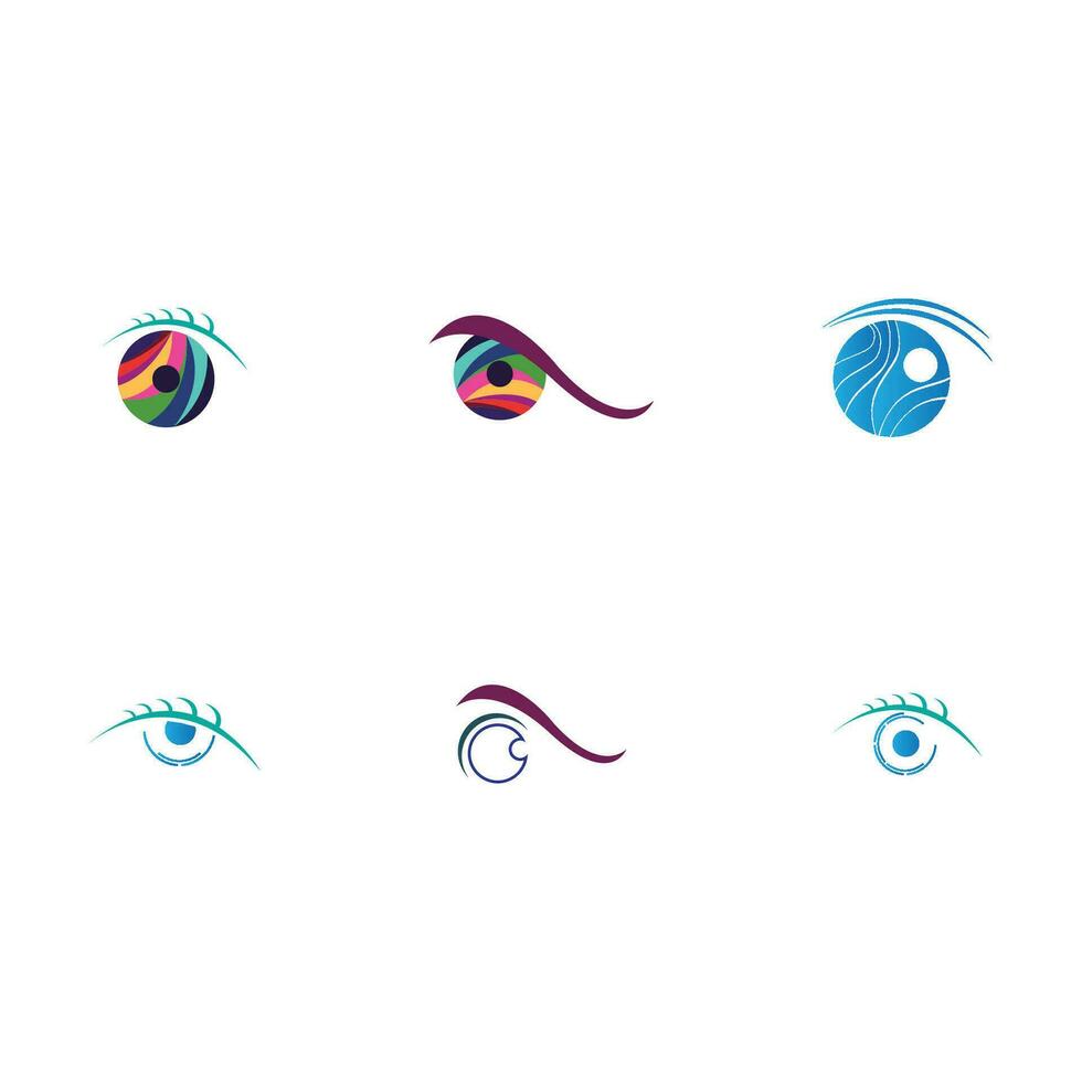 Kontakt Linsen Auge Vision Funke bunt Logo Design Inspiration vektor