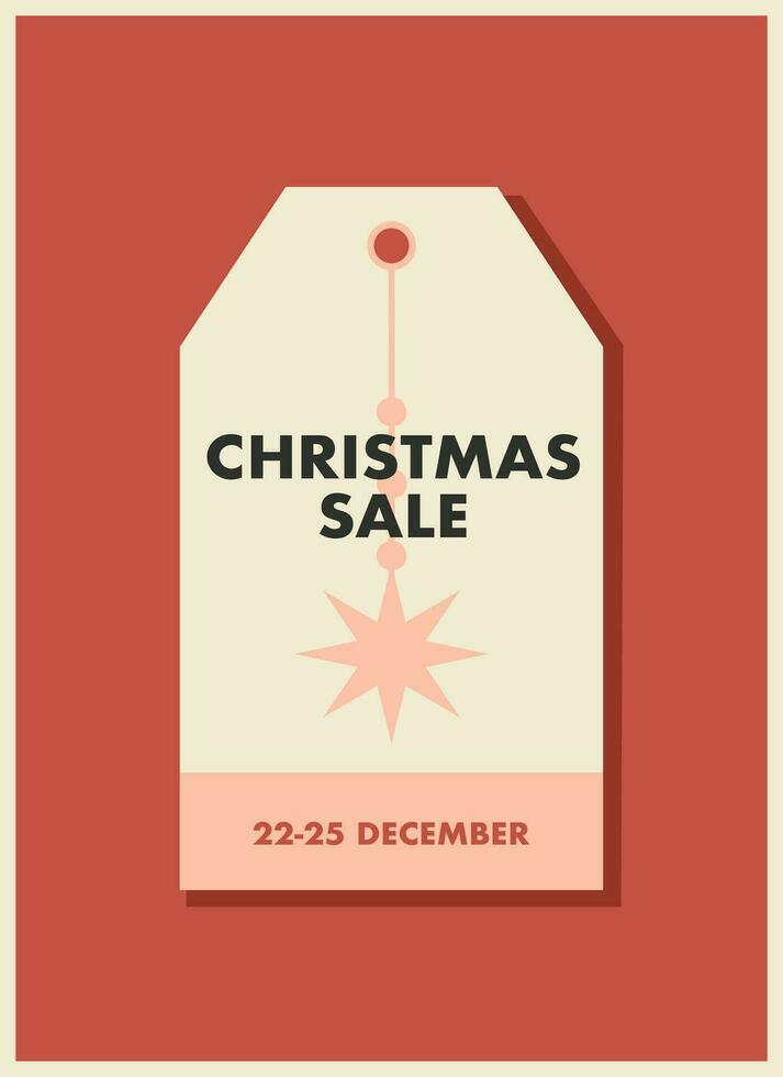 en affisch handla om de jul försäljning i de form av en gåva märka vektor