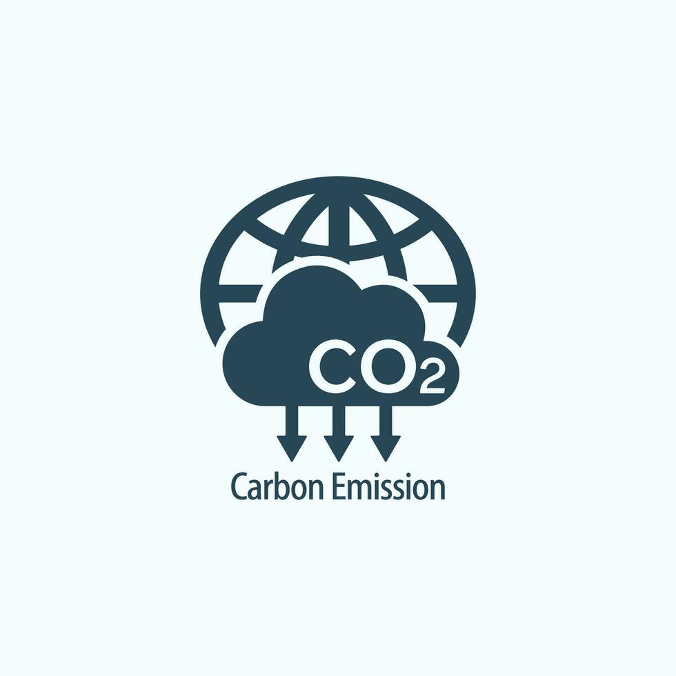 co2 utsläpp logotyp vektor