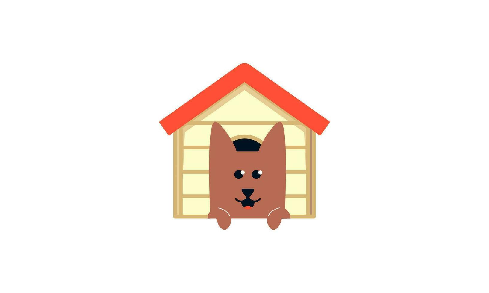 hund tecknad serie inuti trä hus design vektor
