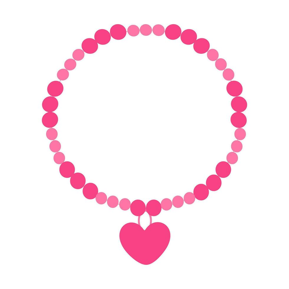 vektor illustration med rosa hjärta halsband