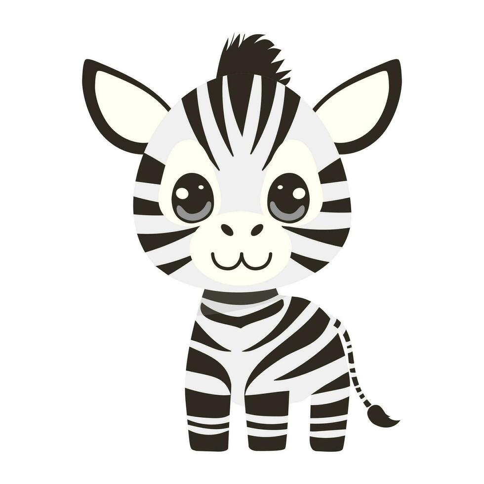 vektor tecknad serie illustration med söt zebra