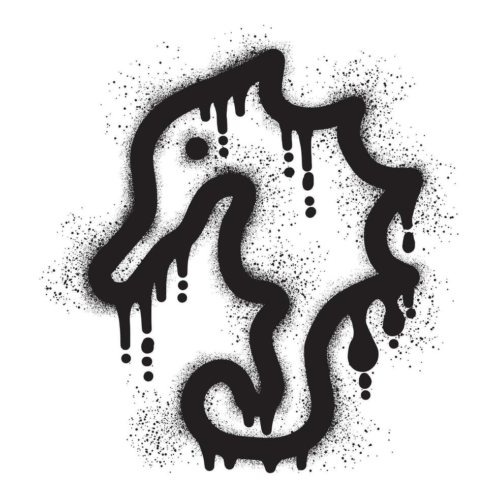 Seepferdchen Graffiti mit schwarz sprühen Farbe vektor