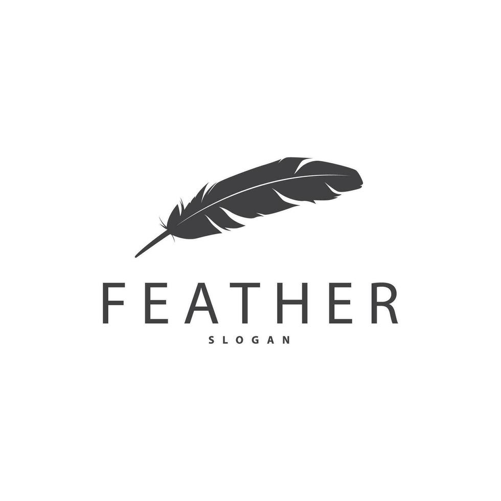 Feder Logo Design minimalistisch Vektor Vorlage