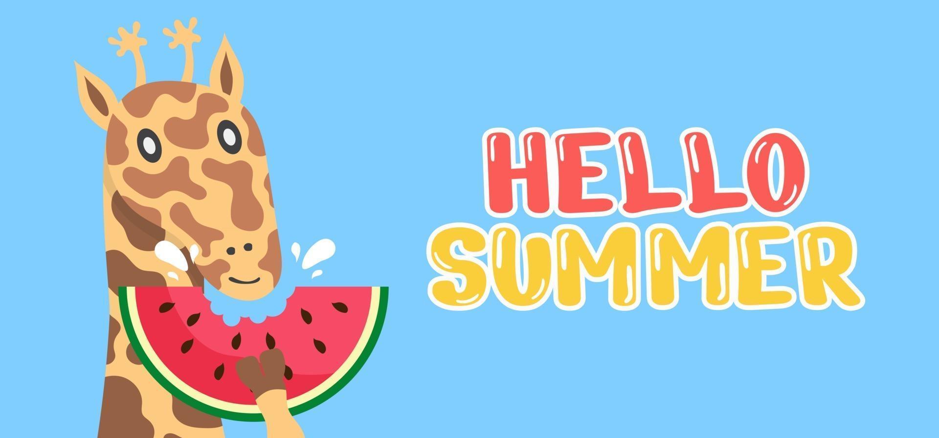 hand Rita illustration av sommar hälsning banner. vektor