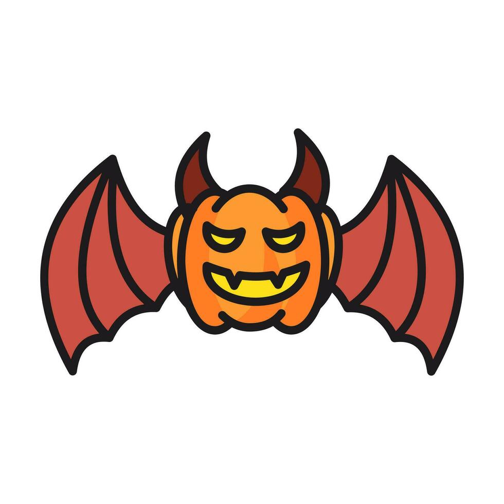 jäkel skrämmande halloween pumpa på vit bakgrund, Lycklig halloween dekoration element, vektor illustration