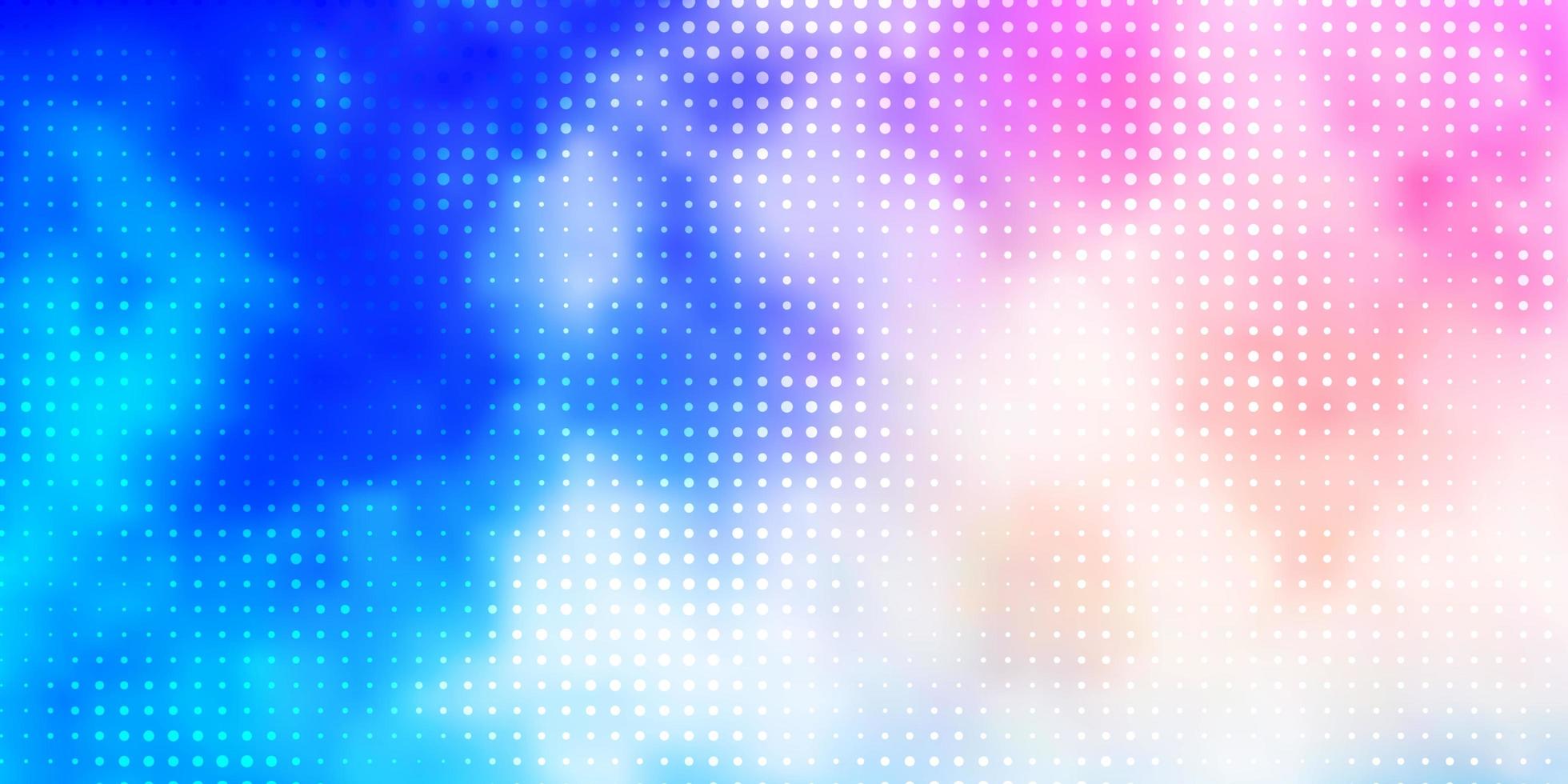 ljusrosa, blå vektormall med cirklar. färgglad illustration med lutande prickar i naturstil. design för affischer, banderoller. vektor