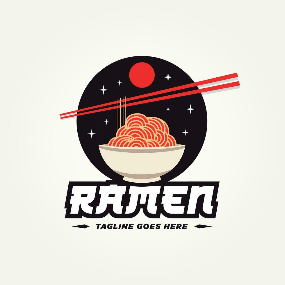 japanisch Nudel Ramen Logo Vorlage Vektor Illustration Design. einfach modern Restaurant, Feinschmecker, japanisch Küche Logo Konzept