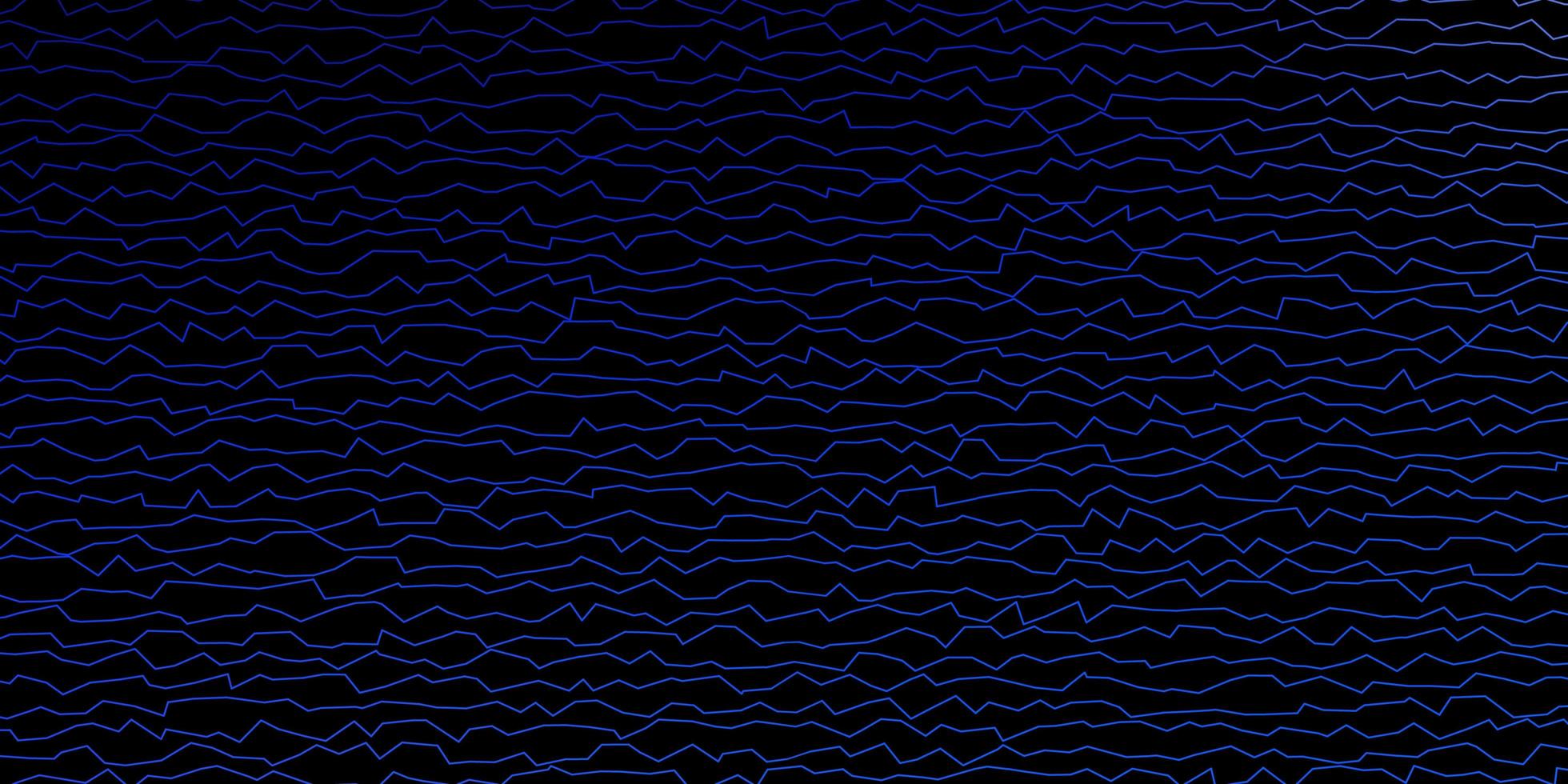 dunkelblauer, gelber Vektorhintergrund mit Kurven. brandneue farbenfrohe Illustration mit gebogenen Linien. Muster für Werbespots, Anzeigen. vektor