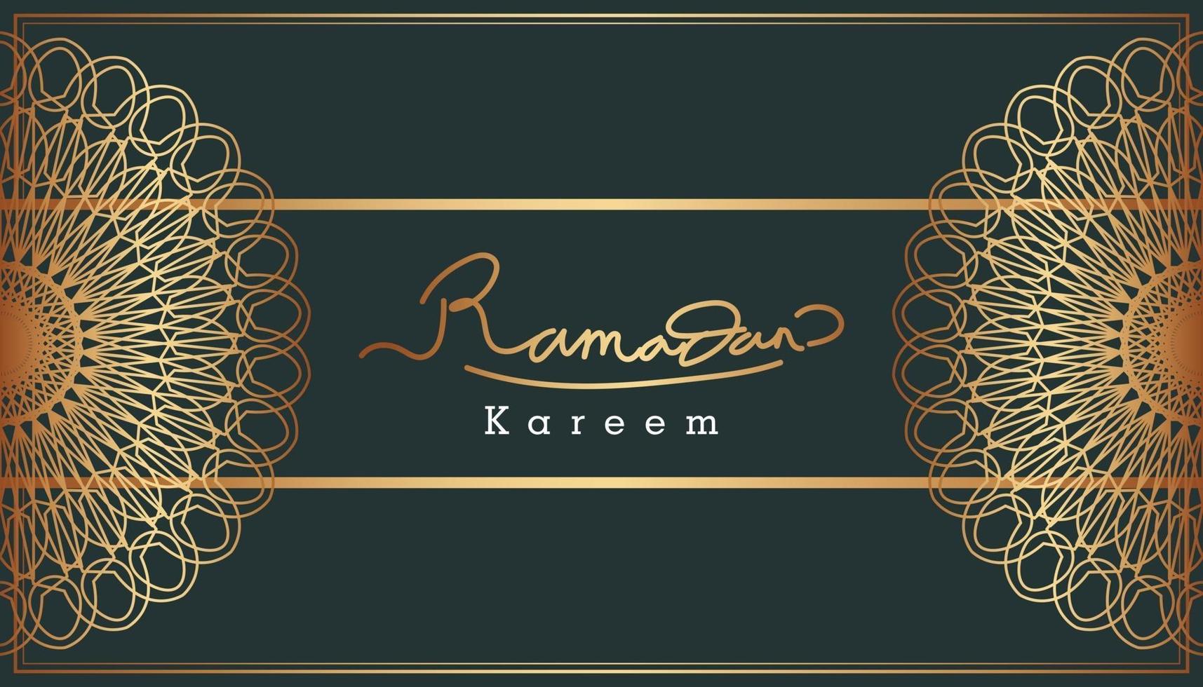 vacker guld ramadan kareem text och dekorativa mönster design bakgrund. vektor illustration