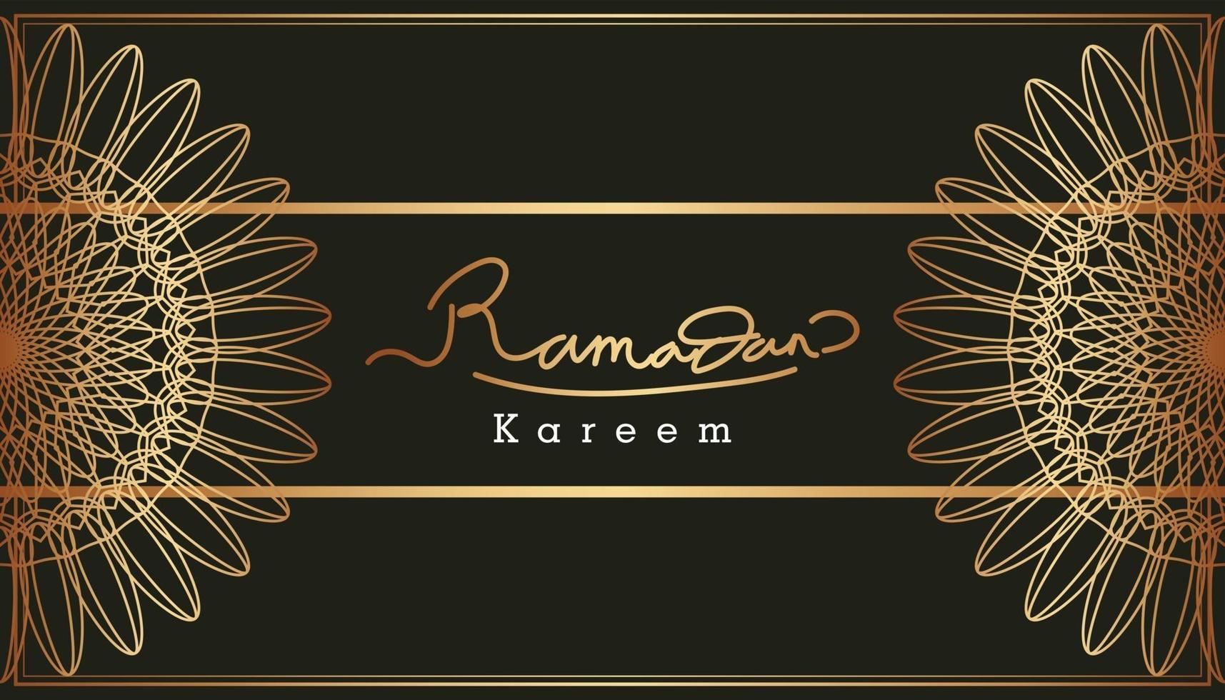 vacker guld ramadan kareem text och dekorativa mönster design bakgrund. vektor illustration